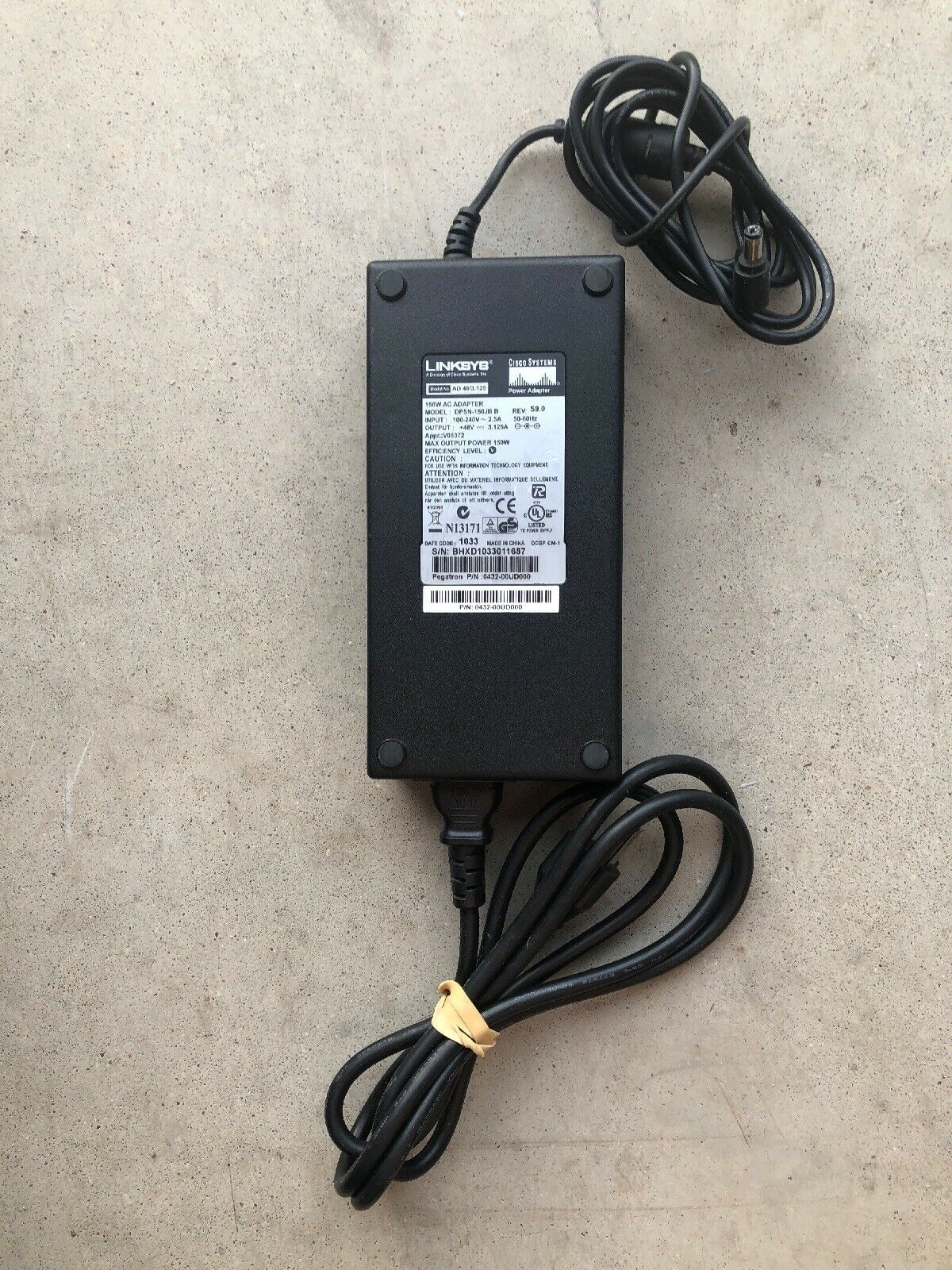 New Genuine Linksys AC Adapter for DPSN-150JB B 48V 3.125A 150W For CISCO